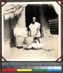 Father Sirlinger's equipment for cooking while traveling, Nigeria, 1924
