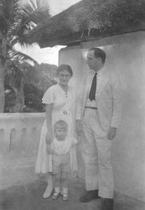 Missionary Daniel Johansen and Anna Johansen with Hans Christian, ca. 1936