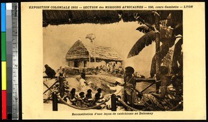 Exhibit showing catechism lesson in Benin at Colonial Exposition, 1931