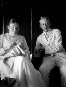 Missionary, pastor Carl Bindslev and missionary, nurse, miss Ida Witt. Engaged to be married, 1