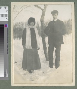 David Cruden Davidson and Miss Davidson, Ashiho, Manchuria, 1910