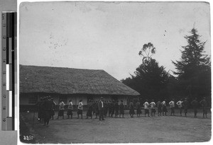 The pupils in Rungwe are practicing a round dance, Rungwe, Tanzania