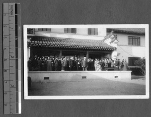 Farewell tea for John Rabe, Chairman of Safety Zone Committee, Nanjing, China,1938