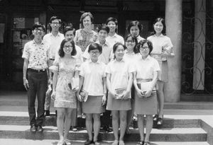 Taiwan, Taipei. Graduates from Taiwan Normal University together with the Teacher Birgit Norhol