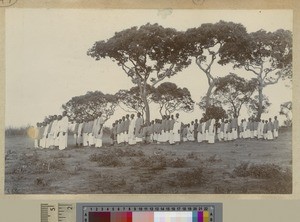 Pupils on parade, Livingstonia, Malawi, ca.1907