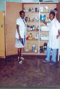 ELCT, Karagwe Diocese, Tanzania. From Nyakahanga Hospital. Store for medicine etc. Photo 1991