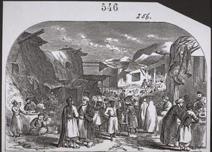 Scene auf dem Bazar in Kabul