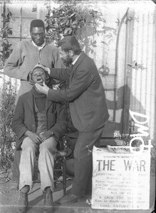 Swiss missionary pulling out a tooth, Pretoria, South Africa, ca. 1896-1911