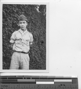 A Boy Scout at Yunfu, China