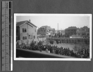 Refugees at headquarters of Nanking Safety Zone Committee, Nanjing, China,1938