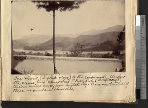 A view of the Ing Hok River from the American mission, Ing Tai, Fujian, China, ca. 1910