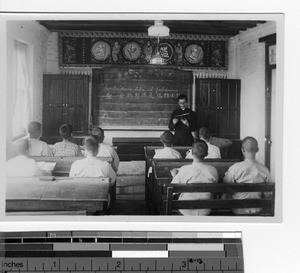 Classes at the native seminary in Jiangmen, China, 1926