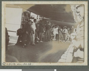 Troops playing deck games, Atlantic Ocean, 19 May - 25 June 1917