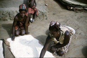 Drying cassava flour, Bankim, Adamaoua, Cameroon, 1953-1968