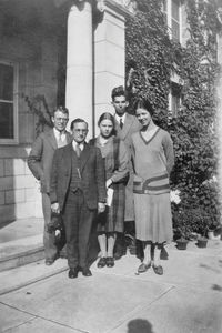 At the language school in Beijing. Høgsgaard, Frimer-Larsen Christiansen, Miss Zollhöfer, Miss