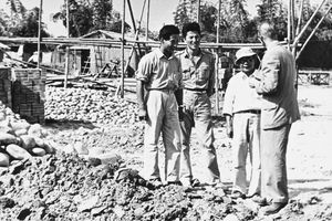 Taiwan Lutheran Church/TLC, Fengshan. On the building site to a new church, 1959. The American