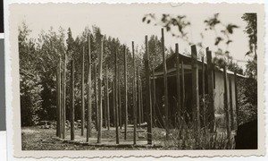 Round house under construction at the mission station Harmshusen, Adis Abeba, Ethiopia, ca.1937-06