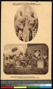 Carpenters displaying their work, Kisantu, Congo, ca.1920-1940