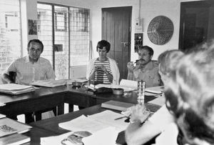 Group of Missionaries from the Conference, Saraswatipur, Bangladesh, 1981. From left to right: