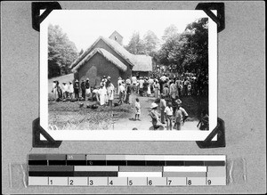 After worship, Isoko, Tanzania, 1938