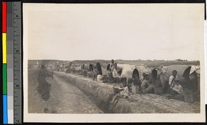 Huts for famine victims, Jiangsu, China, ca.1905-1910