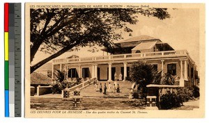 Students and missionaries at a school, Mayapur, India, ca.1920-1940