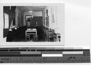 The reading room at the mission at Yunfu, China, 1936