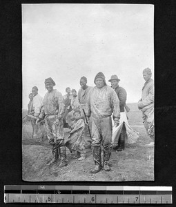 Men preparing to fish, Sichuan, China, ca.1912