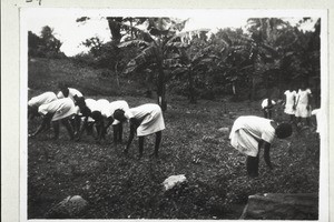 Schoolgirls in Aburi at their garden-work