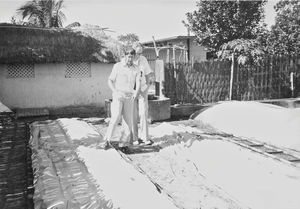 DBLM, Bangladesh. Nilphamari Leprosy Hospital, 1984. Missionary Jens Kristian Egedal (left) and