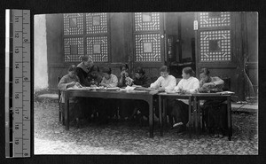 Anatomy class at Ginling College, Nanjing, Jiangsu, China, 1921