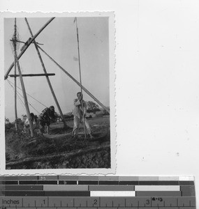 Working an irrigation well at Meixien, China, 1936