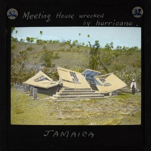 "Meeting House Wrecked by Hurricane, Jamaica", ca.1920-1940