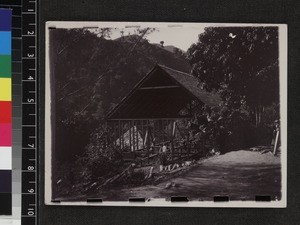 View of school house under construction, Jamaica, ca. 1920