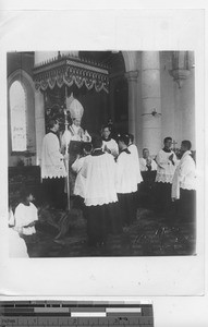 Mgr. Riberi in cathedral at Hong Kong, China, 1947