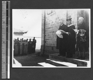 Gowdy Library dedication, Fukien Christian University, Shaowu, Fujian, China, 1940