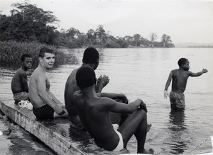 Swimming in the Ogooue river, in Gabon