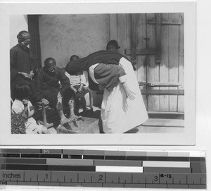 Sr. Richard at dispensary at Yangjiang, China, 1939