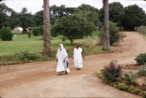 Two men in the driveway, Ngaoundéré, Adamaoua, Cameroon, 1953-1968