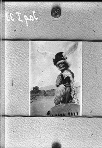 African warrior wearing a leopard skin, Shilouvane, South Africa, ca. 1930