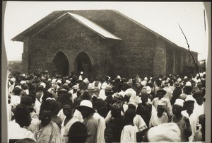 In front of the new church