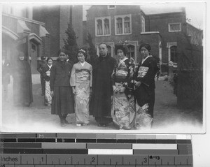 Maryknoll Father with Japanese family at Dalian, China, 1934