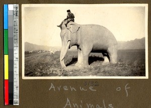 Elephant statue near Ming tombs, China, ca.1931-1934