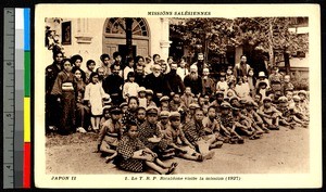 Father Ricaldone visits mission, Japan, 1927