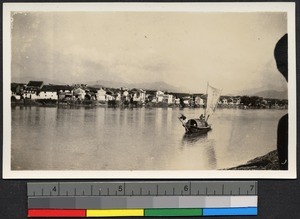 Village along canal near Shaoxing, Khejiang, China, ca.1930-1940