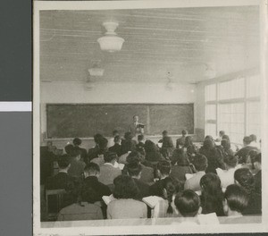 R. C. Cannon Leading a Hymn at Chapel, Ibaraki, Japan, ca.1948-1952