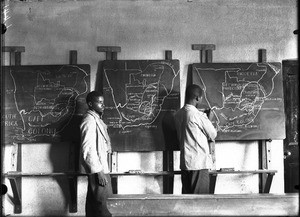 Geography lesson in Lemana, Limpopo, South Africa, ca. 1906