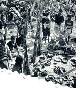 Nepal. Ritual ceremony with idol offerings and haircut of two high cast Hindu boys