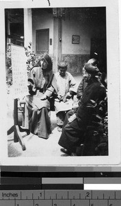 Maryknoll Sister instructing elderly, Kaying, China, ca. 1940