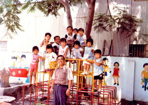 Taiwan Lutherske Kirkes børnearbejde, Kaohsiung, 1988. Børnehave i Ching Ya kirken med pastor Kao Ching-Ge